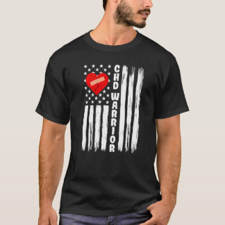 T-shirt CHD Warrior US Drapeau Maladie cardiaque congénita