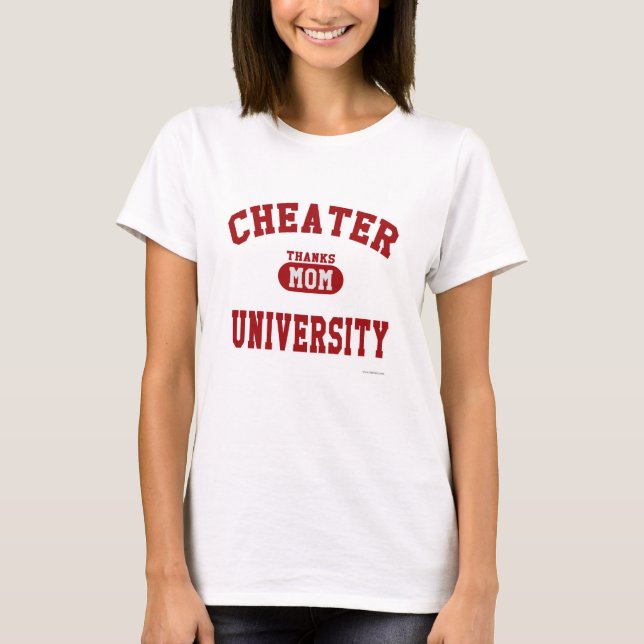 T-shirt Cheater University Parody College Athletic Dept (Devant)