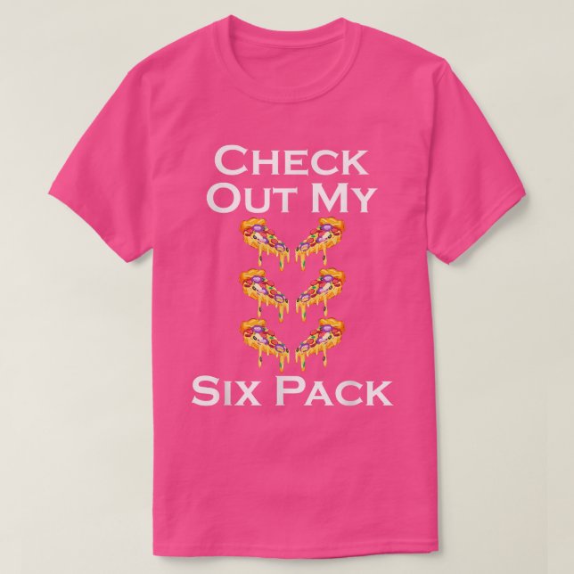 T-shirt Check out My Si Pack Pizza Gym Lover  (Design devant)