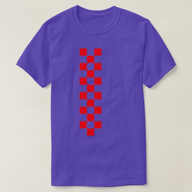 T-shirt Checkered White Red Line (Design devant)