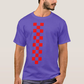 T-shirt Checkered White Red Line
