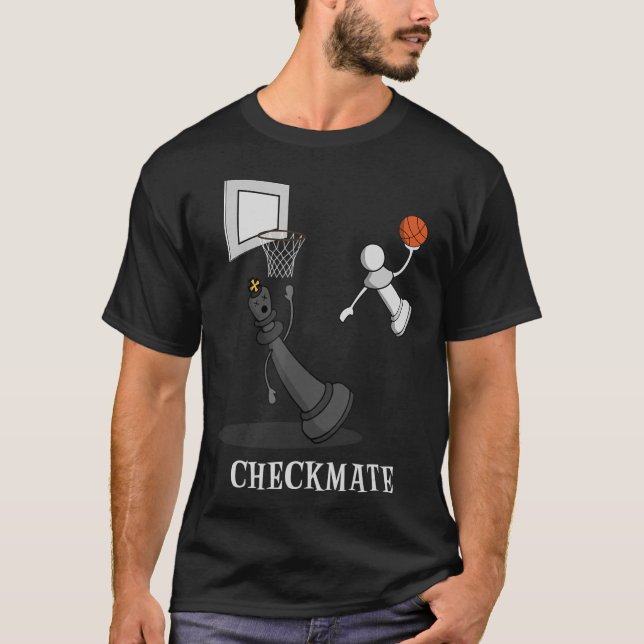 T-shirt Checkmate Chess Basketball Jeu Board King (Devant)