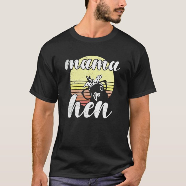 T-shirt Cheeky Chicken Retro Sunset Mum Hen Glasses (Devant)