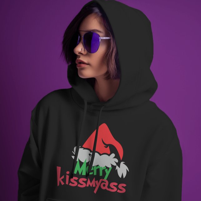 T-shirt Cheeky Holiday Cheer Tee (Funny Xmas hoodie – stay warm and salty with this “Merry Kissmyass” holiday design)