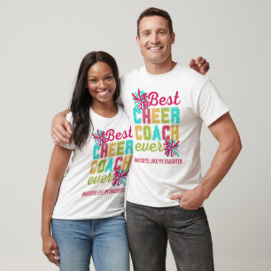 T-shirt CHEER COACH Awome Comme Ma Fille Texte Personnalis