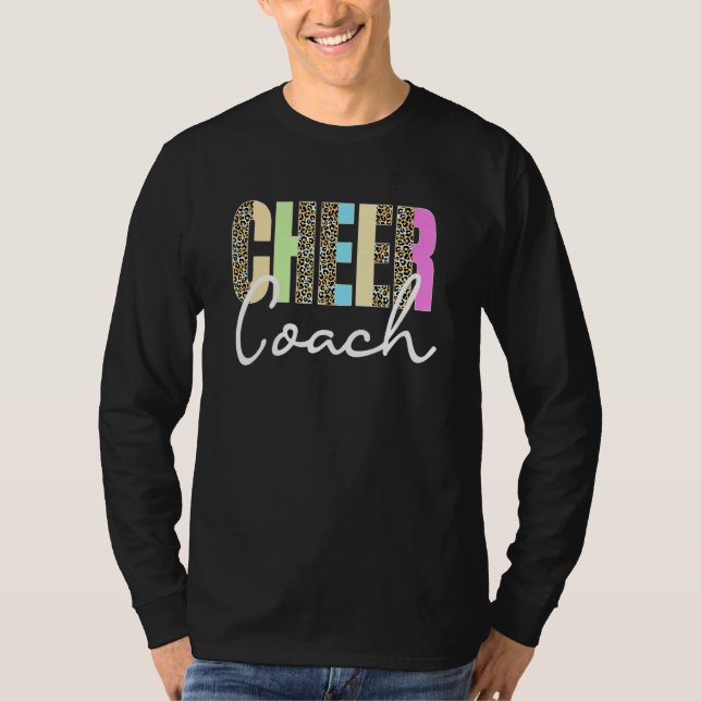 T-shirt Cheer Coach Leopard Cheerleading Cute Cheer Coach (Devant)
