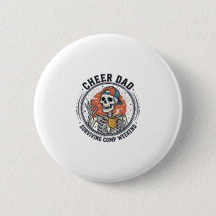 T-Shirt 'Cheer Dad Surviving Comp Wochenende Skele Button