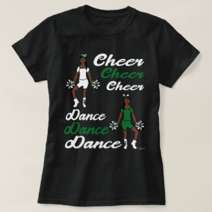 T-shirt Cheer/ Danse (Blanc Vert)