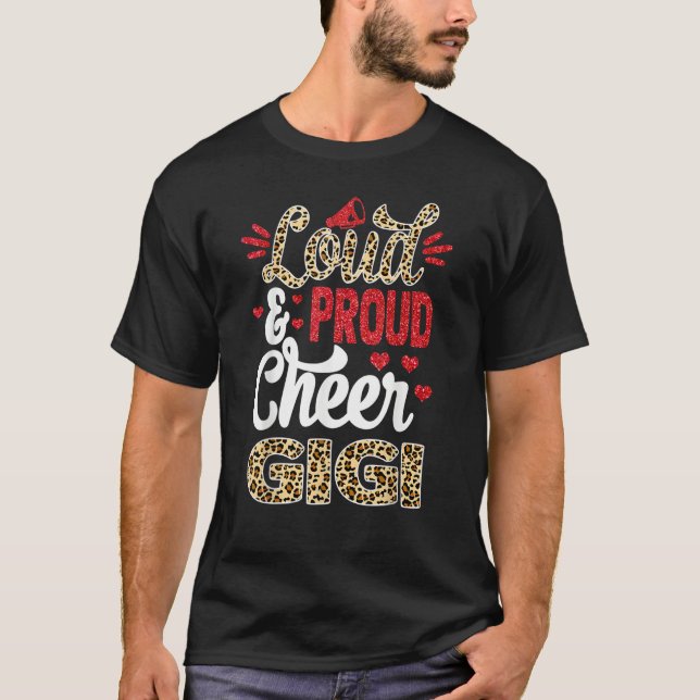 T-shirt Cheer Gigi Biggest Fan Leopard Print And Pom Pom (Devant)