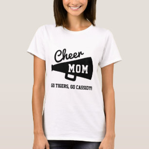 T-shirt Cheer Maman Cheerled Custom Team & Name Grey