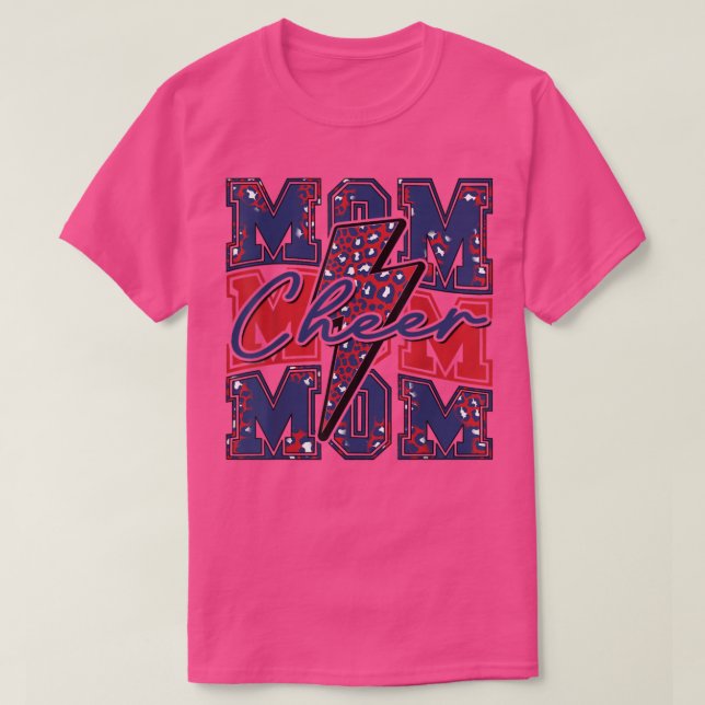 T-shirt Cheer Maman Éclair Éclair Cheer LeopardNavy Rouge (Design devant)