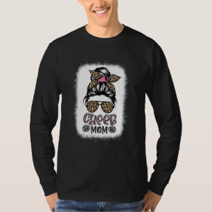 T-shirt Cheer Maman Leopard Messy Bun Pom-pom girl Bleache