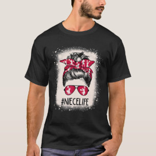 T-shirt Cheer Niece Life Messy Bun Pom-pom girl Bleached M