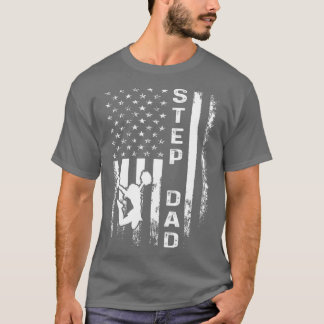T-shirt Cheer Step Papa Drapeau américain Cheerled Cheerle