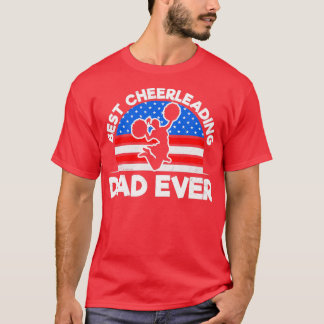 T-shirt Cheerleader Papa Chemise Américaine Drapeau Meille