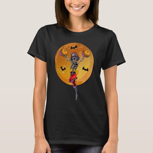 T-shirt Cheerleading Skeleton femmes filles Pirate Cheer H (Devant)