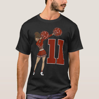 T-shirt Cheerled Girl mignonne Anniversaire Cheerhead Pom-