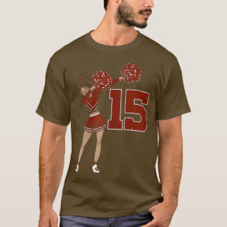 T-shirt Cheerled Girl mignonne Anniversaire Cheerhead Pom-