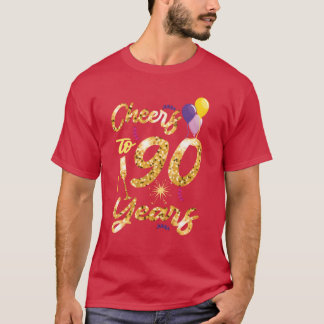 T-shirt Cheers to 90 Years 1931 90Th Birthday Celebration 