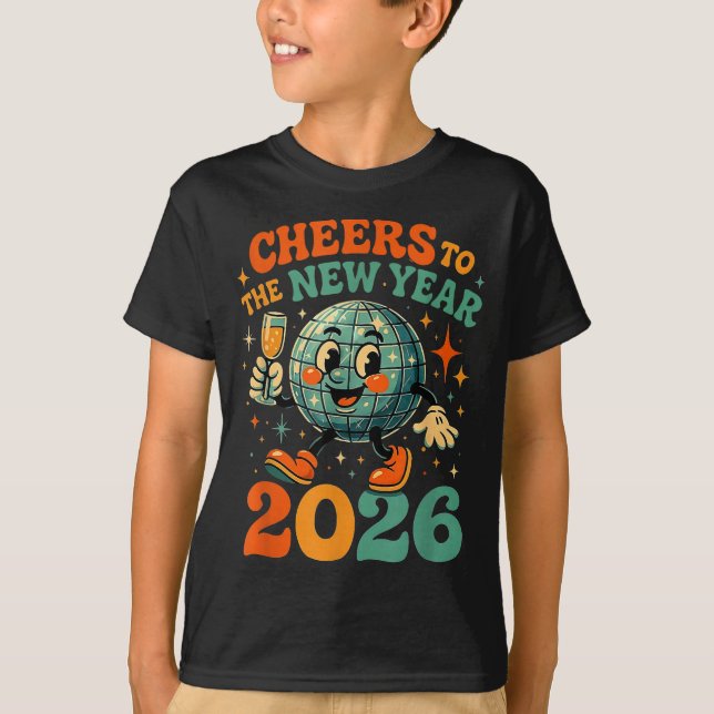 T-shirt Cheers To The New Year 2026 Retro Disco Gift  (Devant)