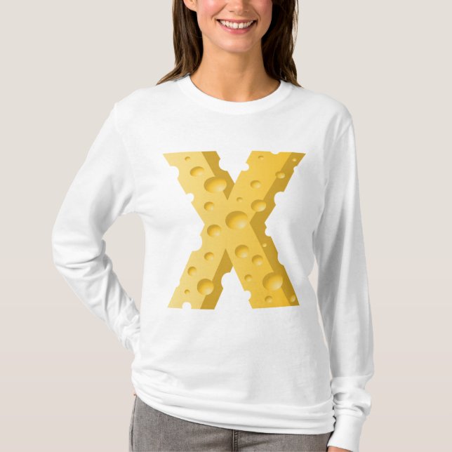 T-shirt Cheese Letter X Typography (Devant)