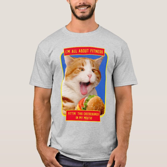 T-shirt Cheeseburger mangeant des chats (Devant)