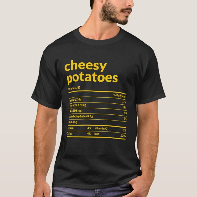 T-shirt Cheesy Potatoes Nutrition Facts Thanksgiving Chris (Devant)