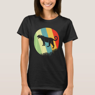 T-shirt Cheetah Animal Round Avec Couleurs Rétro