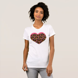T-shirt Cheetah Heart Pink Black