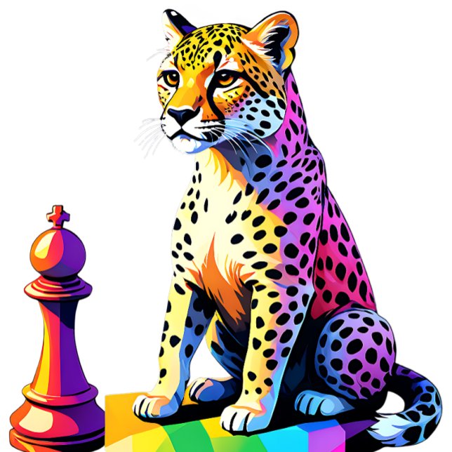 T-shirt Cheetah Jouer aux échecs - Animal le plus rapide s (Cheetah playing chess cute T-Shirt.)