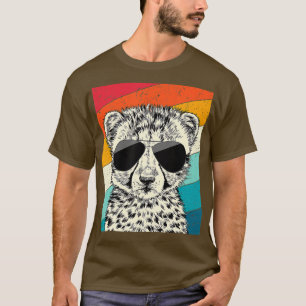 T-shirt Cheetah Vintage rétro avec lunettes de soleil Wild