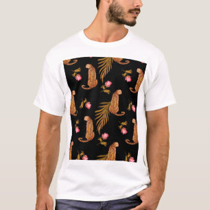 T-shirt Cheetahs romantiques : aquarelle motif sans coutur