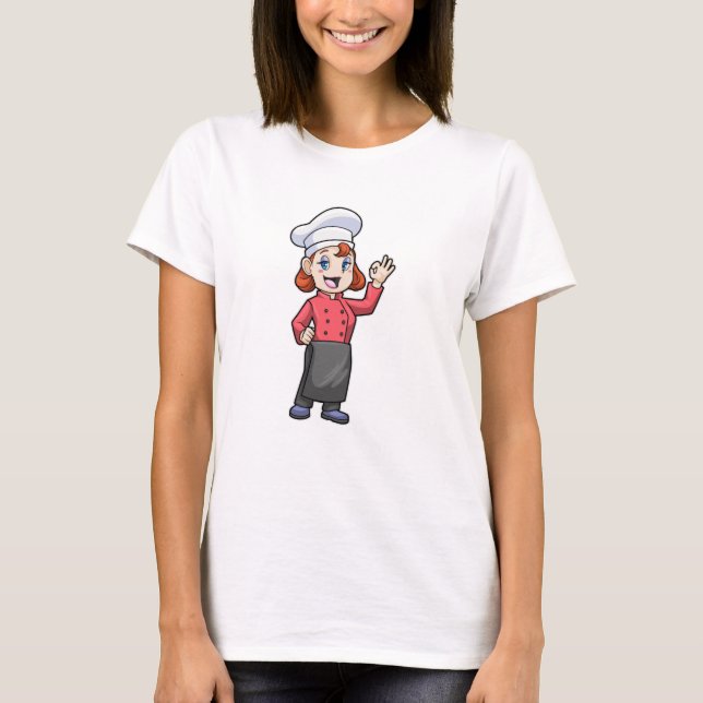 T-shirt Chef avec tablier de Cuisine (Devant)