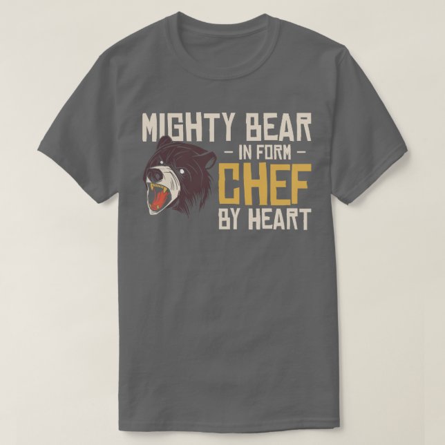 T-shirt Chef Bête Amoureux des animaux Ours Cuisine Repas (Design devant)