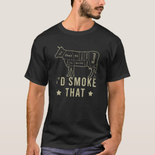 T-shirt Chef Boucher Cuisinier BBQ Je Fumerais Cette Vache