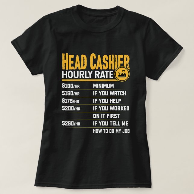T-shirt Chef Caisse Taux horaire Chef comptable Caisse A (Design devant)