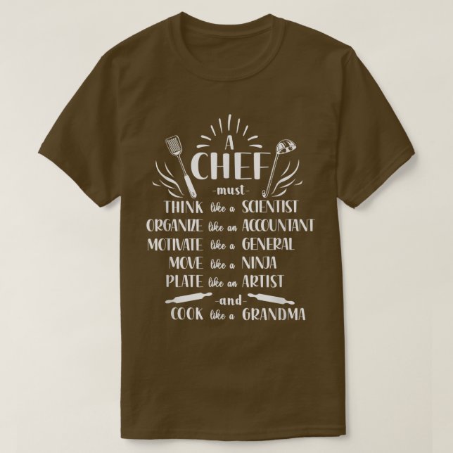 T-shirt Chef cuisine cuisinière cuisine (Design devant)