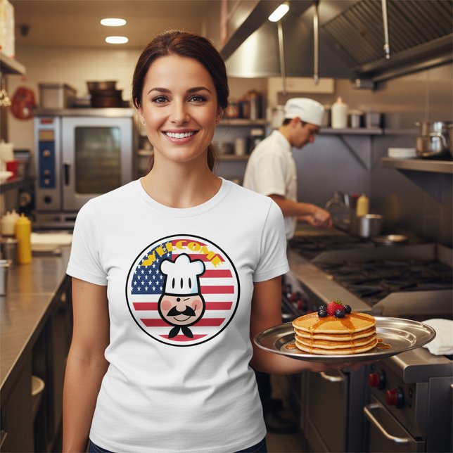 T-shirt Chef de bienvenue avec drapeau américain (Créateur téléchargé)