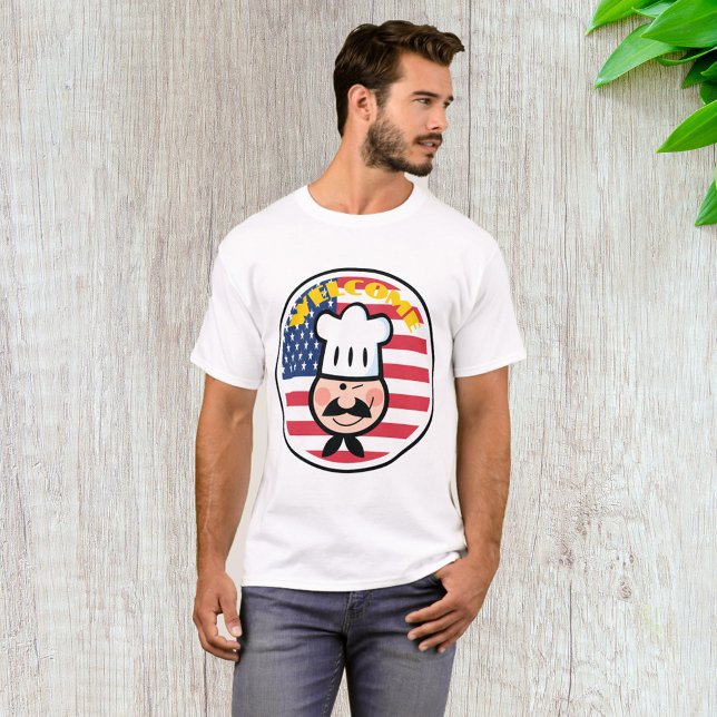 T-shirt Chef de bienvenue avec drapeau américain (Créateur téléchargé)