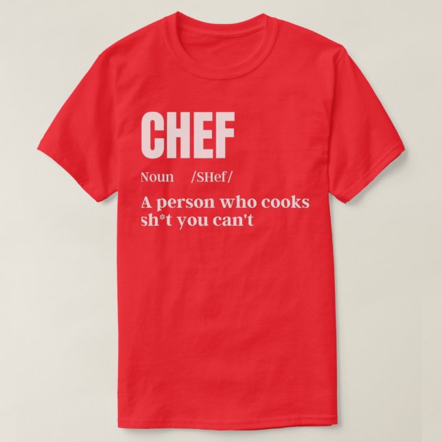 T-shirt Chef Définition Chef amp Cook Cadeaux Drôle Cuisin (Design devant)