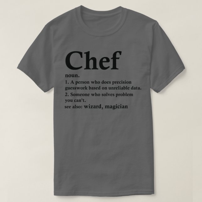 T-shirt Chef Définition Funny Line Cook Occupation (Design devant)
