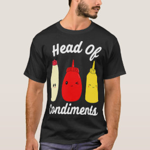 T-shirt Chef Des Condiments Sauces À La Moutarde Ketchup 