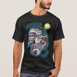 T-shirt Chef indien et chemise de loups
