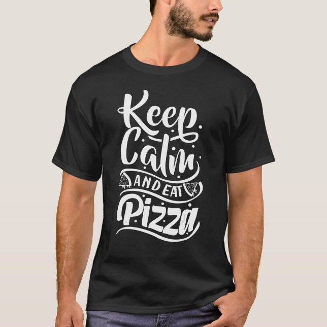 T-shirt Chef Italien Pizza Maker Pizzeria Gardez Le Calme  (Devant)