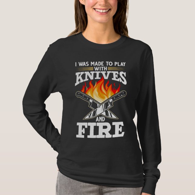 T-shirt Chef Knife Cuisine Dit Amateur De Nourriture (Devant)