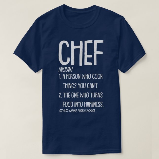 T-shirt Chef Noun Funny Sous Master Chef Exécutif Cuisinie (Design devant)