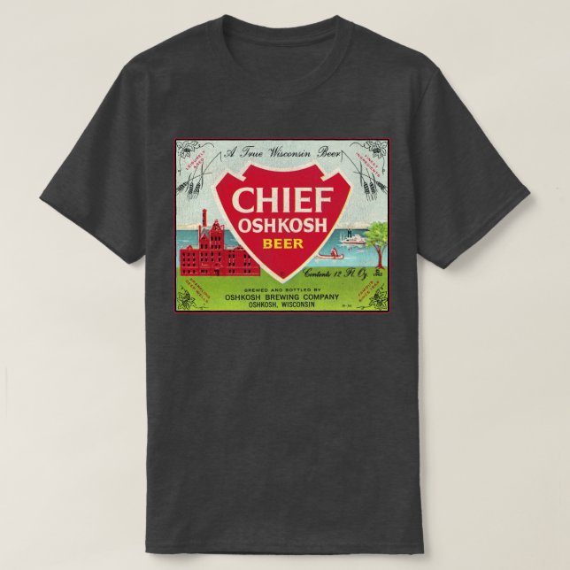 T-shirt Chef Oshkosh Beer Retro Déficit Wisconsin Breweri (Design devant)