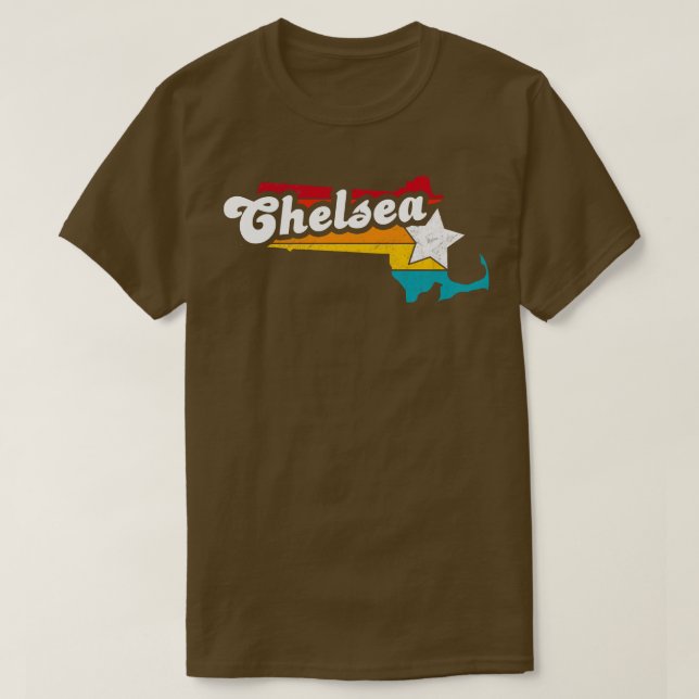 T-shirt Chelsea Massachusetts Souvenir Vintage en détresse (Design devant)