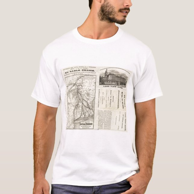 T-shirt Chemin de fer central du Vermont de carte (Devant)
