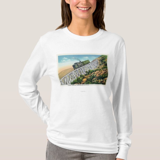 T-shirt Chemin de fer de dent de Mt Washington, l'échelle (Devant)